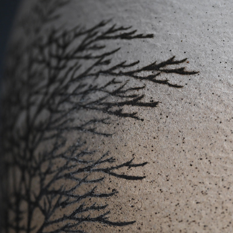 Museum Worthy Representative Vase ー佐伯 守美 "象嵌釉彩樹木文花瓶"