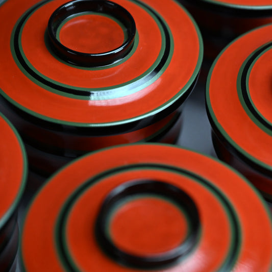 Set 5 Exquisite Kyoto Lacquer Kaiseki Soup Bowls
