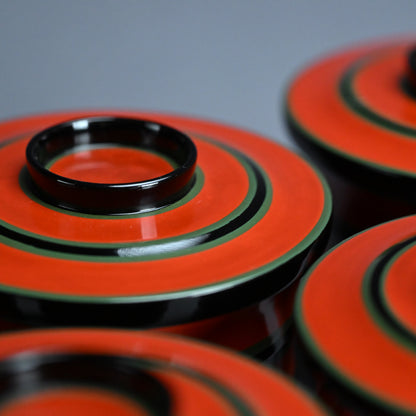 Set 5 Exquisite Kyoto Lacquer Kaiseki Soup Bowls