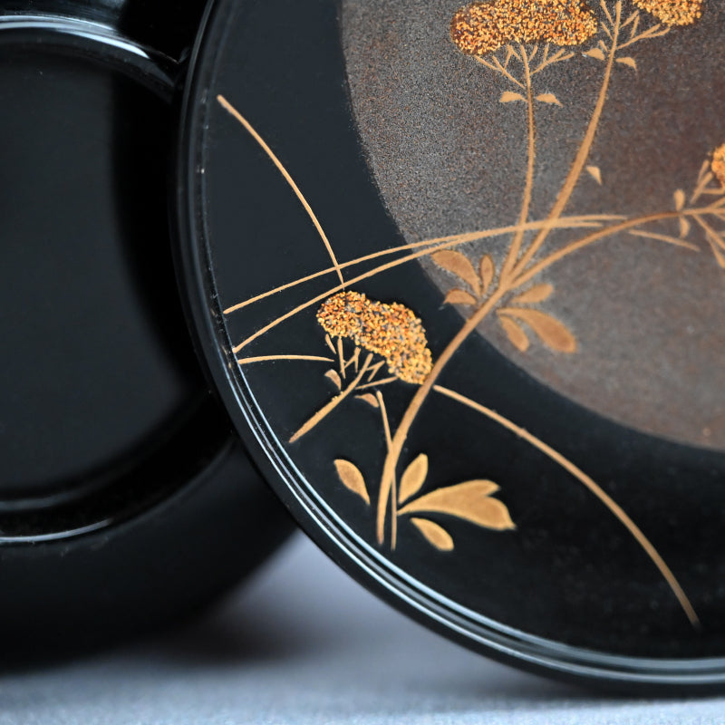 Set 5 Exquisite Kyoto Lacquer Kaiseki Soup Bowls