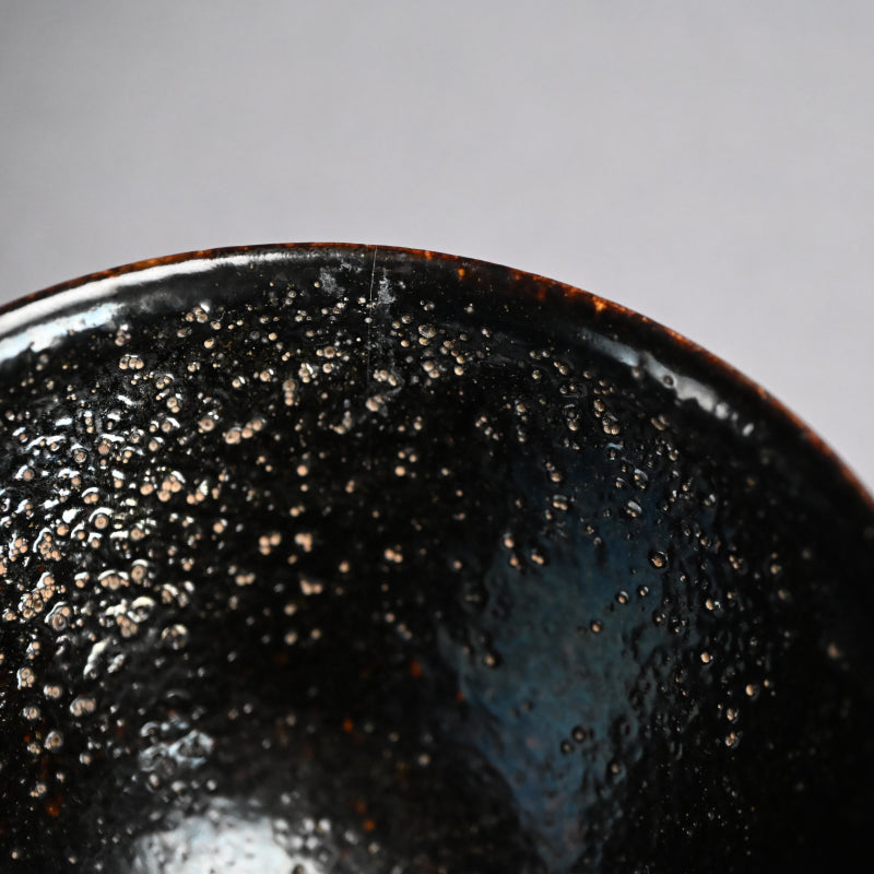 Large Tenmoku Chawan Tea Bowl ー横井 米禽 "茶碗"