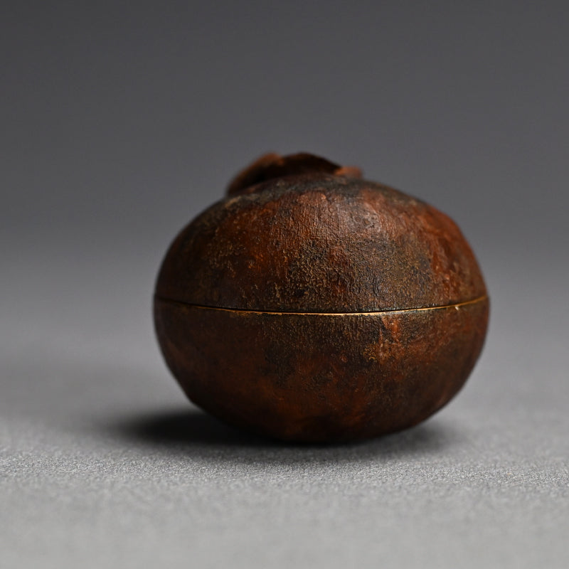 Gold-lined Mangosteen Kogo ー富岡 鉄斎 “香合 マンゴシチン”