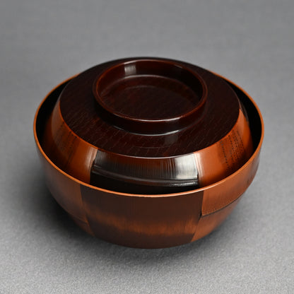 Set 5 Antique Lacquer “Bamboo” Bowls by Chikushin