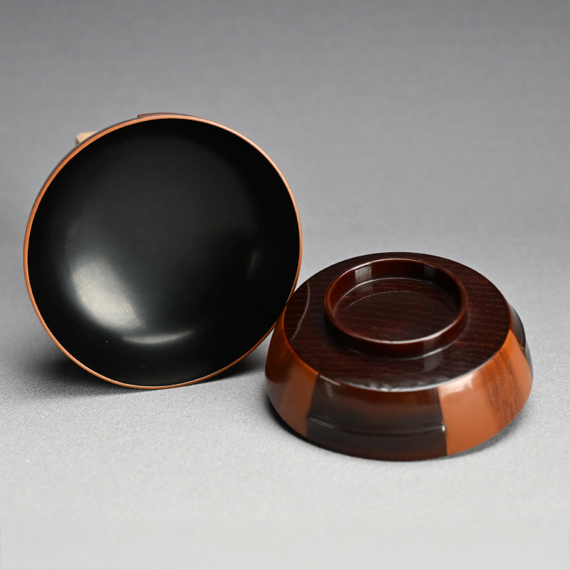 Set 5 Antique Lacquer “Bamboo” Bowls by Chikushin
