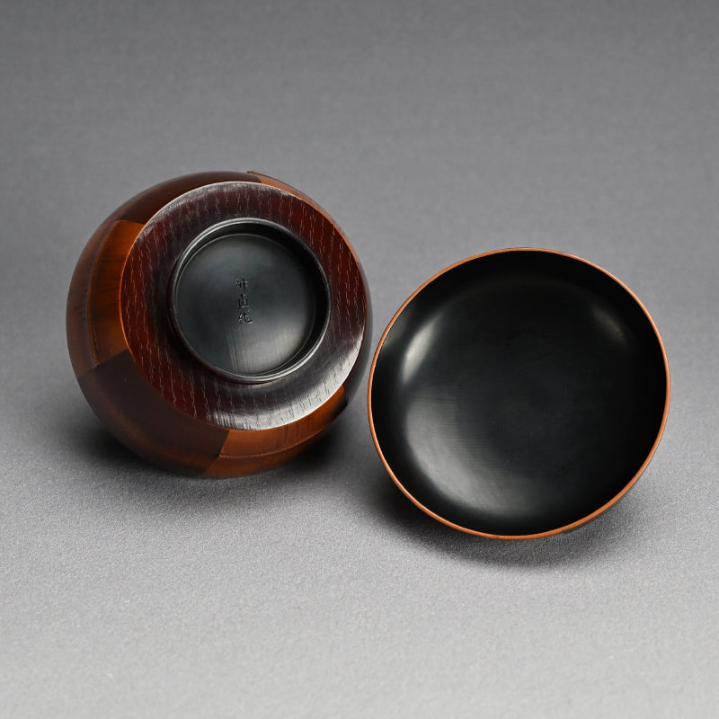 Set 5 Antique Lacquer “Bamboo” Bowls by Chikushin