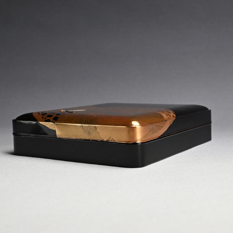 Antique Japanese Lacquer Box, Grapes & Dragonfly