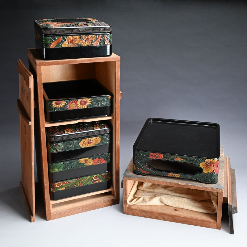 LNT Carved and Lacquered Jubako Box Set ー音丸 耕堂 “讃岐彫重箱”