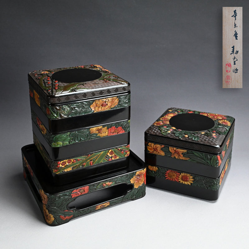 LNT Carved and Lacquered Jubako Box Set ー音丸 耕堂 “讃岐彫重箱”