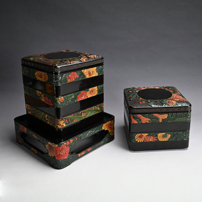LNT Carved and Lacquered Jubako Box Set ー音丸 耕堂 “讃岐彫重箱”