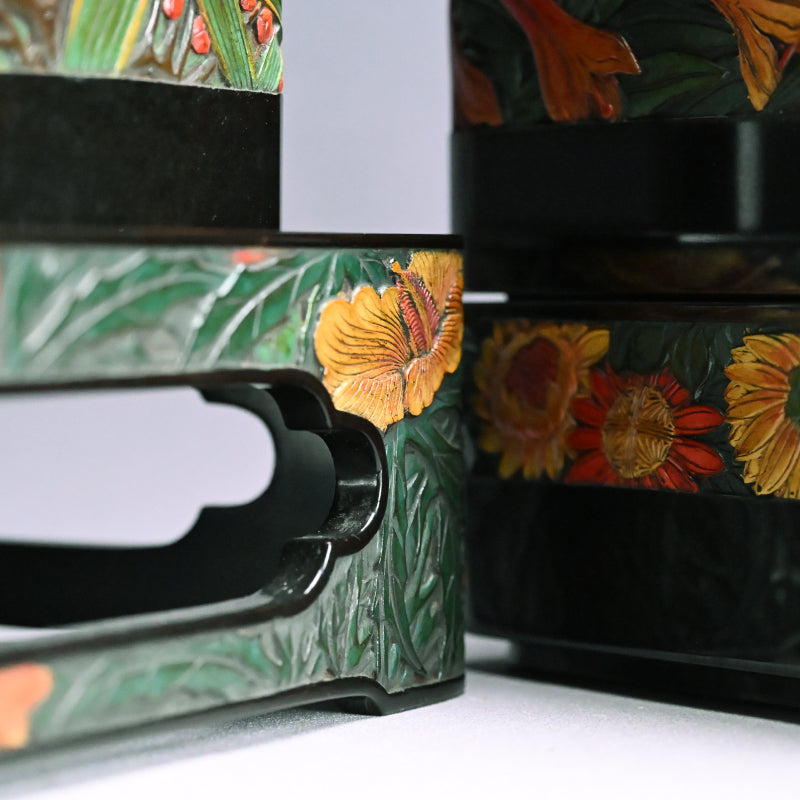 LNT Carved and Lacquered Jubako Box Set ー音丸 耕堂 “讃岐彫重箱”