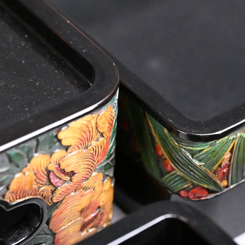 LNT Carved and Lacquered Jubako Box Set ー音丸 耕堂 “讃岐彫重箱”