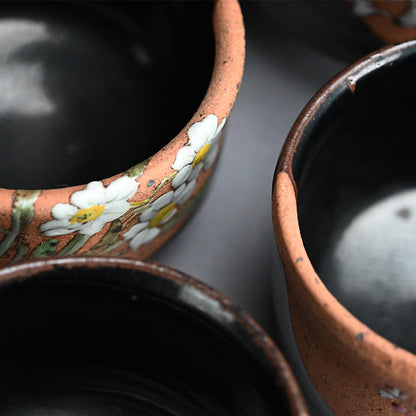 Set of 6 Chawan Tea Bowls ー露光窯 冬柴 文廣 “釉描彩 春冬茶盌”