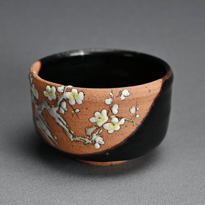Set of 6 Chawan Tea Bowls ー露光窯 冬柴 文廣 “釉描彩 春冬茶盌”