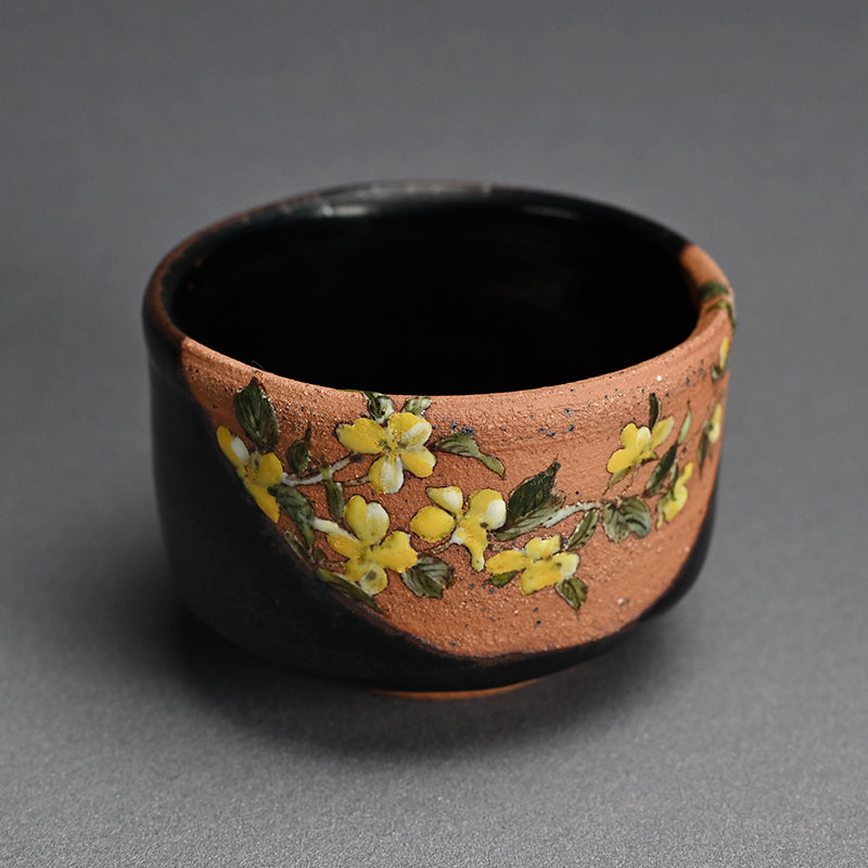 Set of 6 Chawan Tea Bowls ー露光窯 冬柴 文廣 “釉描彩 春冬茶盌”