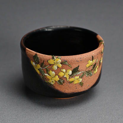 Set of 6 Chawan Tea Bowls ー露光窯 冬柴 文廣 “釉描彩 春冬茶盌”