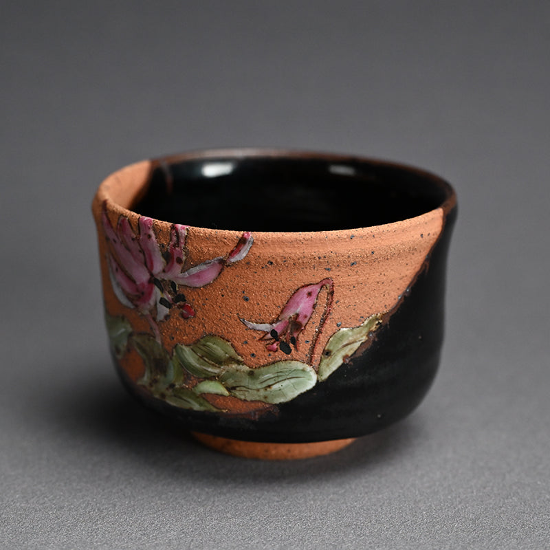 Set of 6 Chawan Tea Bowls ー露光窯 冬柴 文廣 “釉描彩 春冬茶盌”