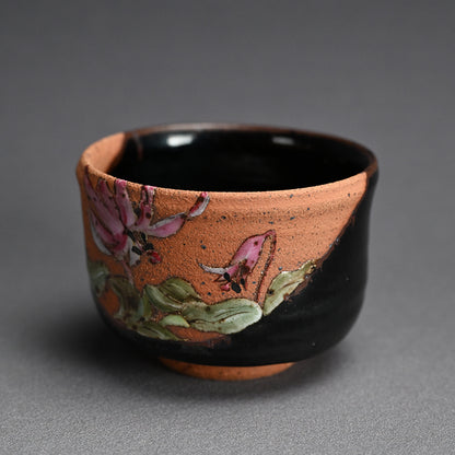 Set of 6 Chawan Tea Bowls ー露光窯 冬柴 文廣 “釉描彩 春冬茶盌”
