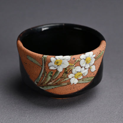 Set of 6 Chawan Tea Bowls ー露光窯 冬柴 文廣 “釉描彩 春冬茶盌”