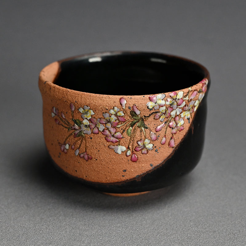 Set of 6 Chawan Tea Bowls ー露光窯 冬柴 文廣 “釉描彩 春冬茶盌”