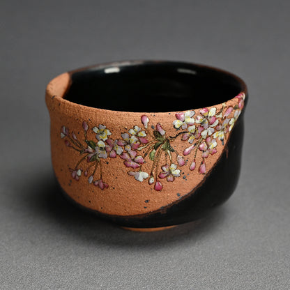 Set of 6 Chawan Tea Bowls ー露光窯 冬柴 文廣 “釉描彩 春冬茶盌”