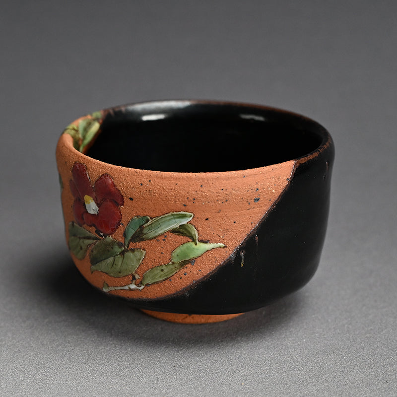 Set of 6 Chawan Tea Bowls ー露光窯 冬柴 文廣 “釉描彩 春冬茶盌”