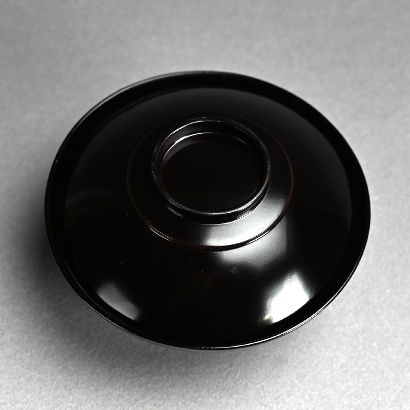 Set 10 Antique Lacquer Soup Bowls, Elegant Plum Motif