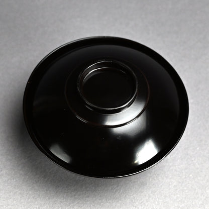 Set 10 Antique Lacquer Soup Bowls, Elegant Plum Motif