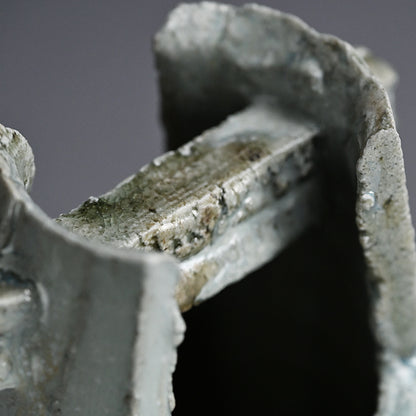 Tamba Ash Glazed Vase ー西端 正 “灰釉桶形花入”