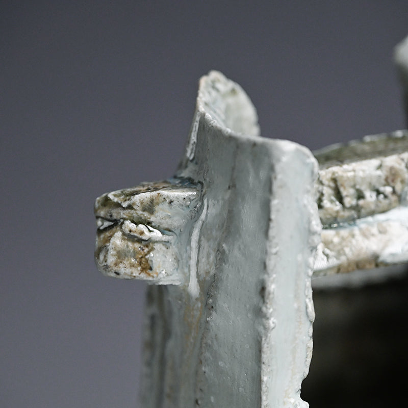 Tamba Ash Glazed Vase ー西端 正 “灰釉桶形花入”