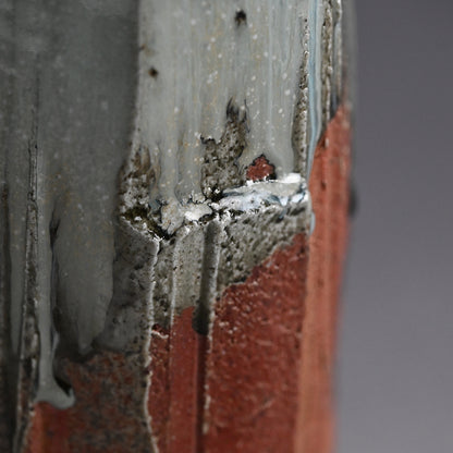 Tamba Ash Glazed Vase ー西端 正 “灰釉桶形花入”