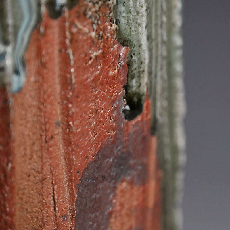 Tamba Ash Glazed Vase ー西端 正 “灰釉桶形花入”