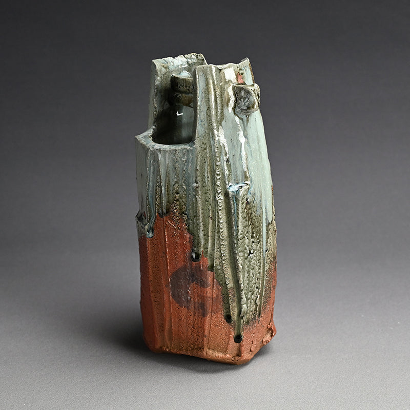 Tamba Ash Glazed Vase ー西端 正 “灰釉桶形花入”