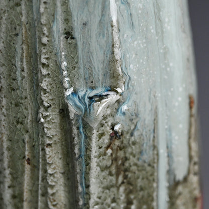 Tamba Ash Glazed Vase ー西端 正 “灰釉桶形花入”