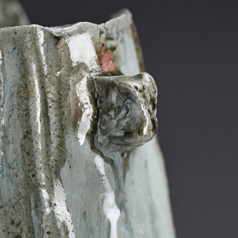 Tamba Ash Glazed Vase ー西端 正 “灰釉桶形花入”