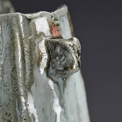 Tamba Ash Glazed Vase ー西端 正 “灰釉桶形花入”