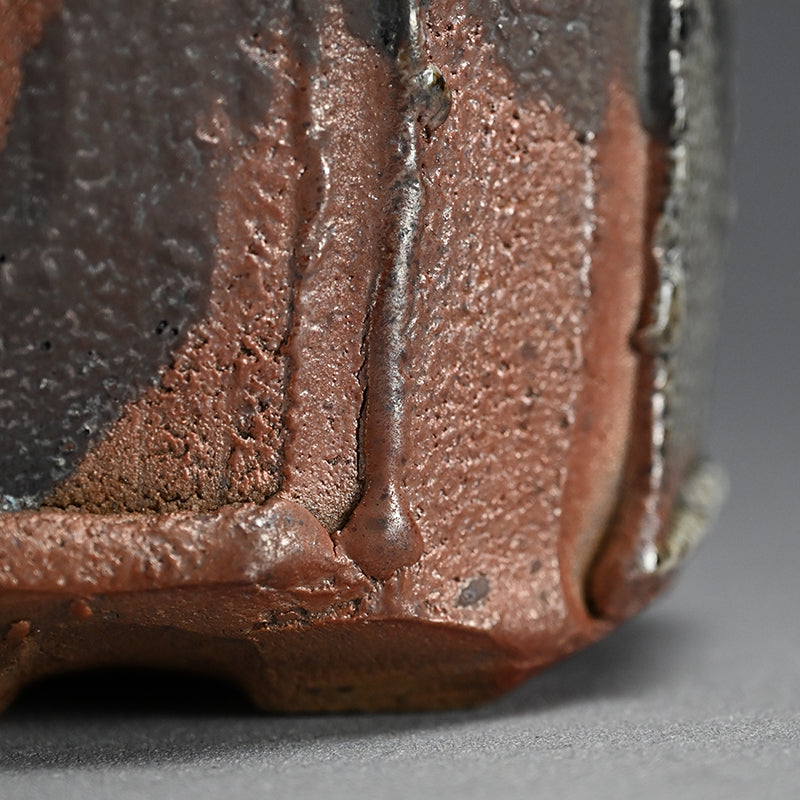 Tamba Ash Glazed Vase ー西端 正 “灰釉桶形花入”