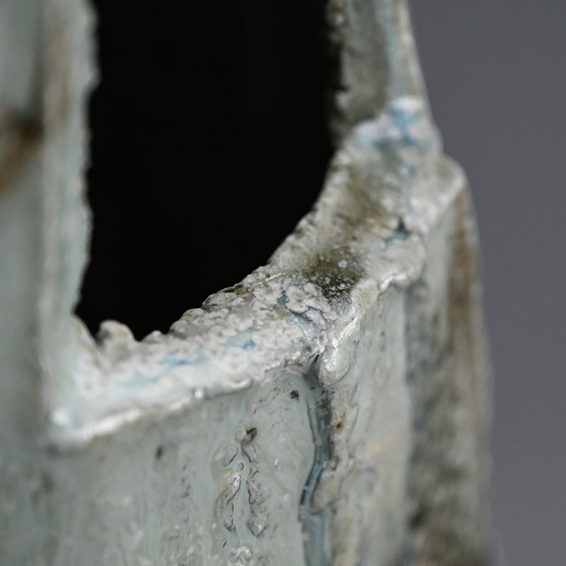 Tamba Ash Glazed Vase ー西端 正 “灰釉桶形花入”