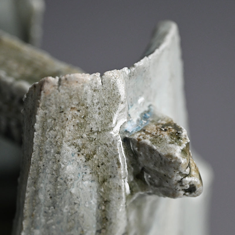 灰釉花入 Tamba Ash Glazed Vase ー西端 正 “灰釉桶形花入” / Nishihata Tadashi