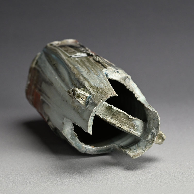 Tamba Ash Glazed Vase ー西端 正 “灰釉桶形花入”