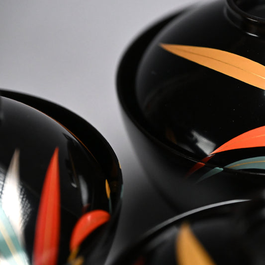 Set 10 Lacquered Suimono Bowls for Kaiseki Japanese Food