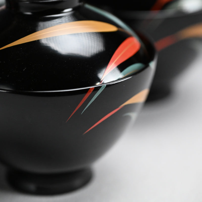 Set 10 Lacquered Suimono Bowls for Kaiseki Japanese Food