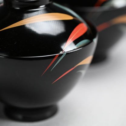 Set 10 Lacquered Suimono Bowls for Kaiseki Japanese Food