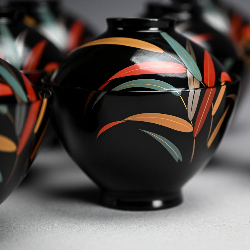Set 10 Lacquered Suimono Bowls for Kaiseki Japanese Food