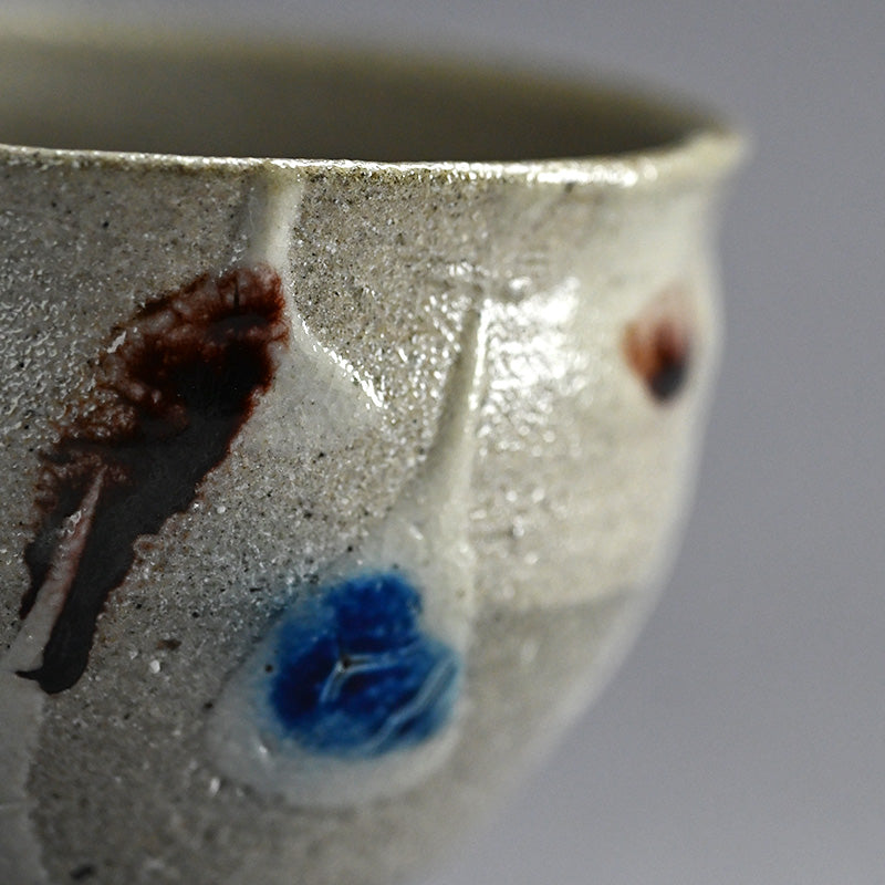 Fabulous LNT Salt Glazed Chawan Tea Bowl ー浜田 庄司 “塩釉色差茶盌”