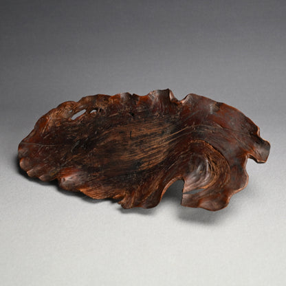 Fabulous Antique Burl-wood Leaf Plate