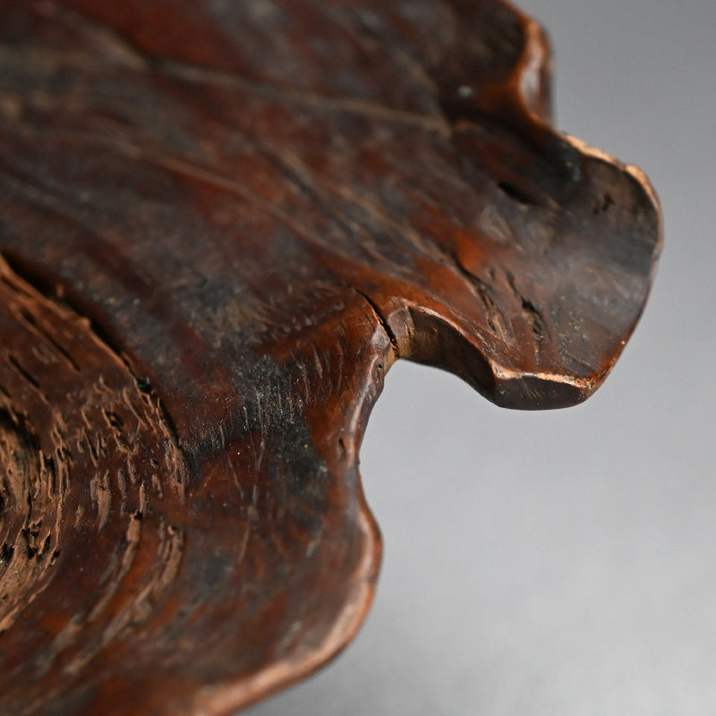 Fabulous Antique Burl-wood Leaf Plate