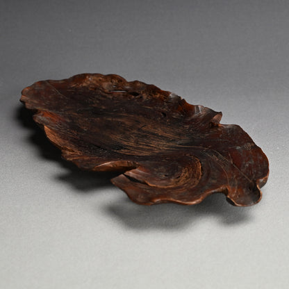 Fabulous Antique Burl-wood Leaf Plate