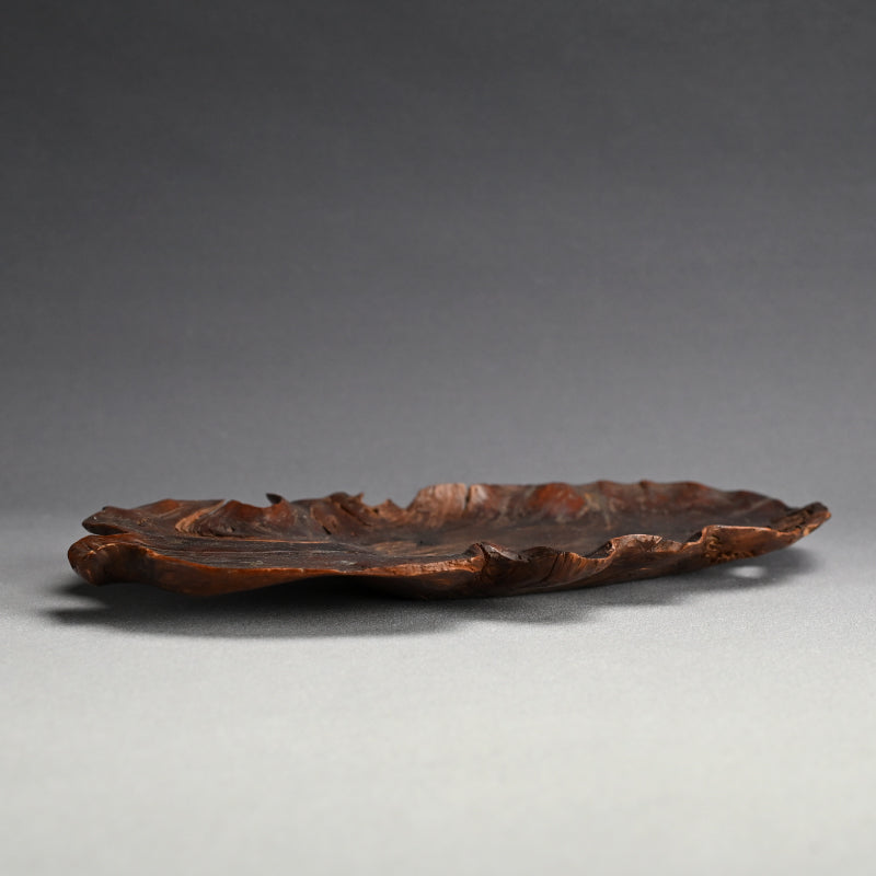 Fabulous Antique Burl-wood Leaf Plate