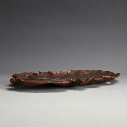Fabulous Antique Burl-wood Leaf Plate