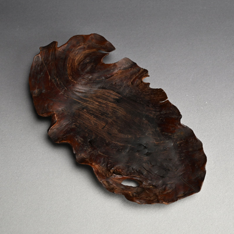 Fabulous Antique Burl-wood Leaf Plate